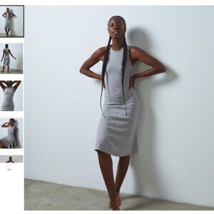 Lunya Restore Fitted Dress Size M Grey